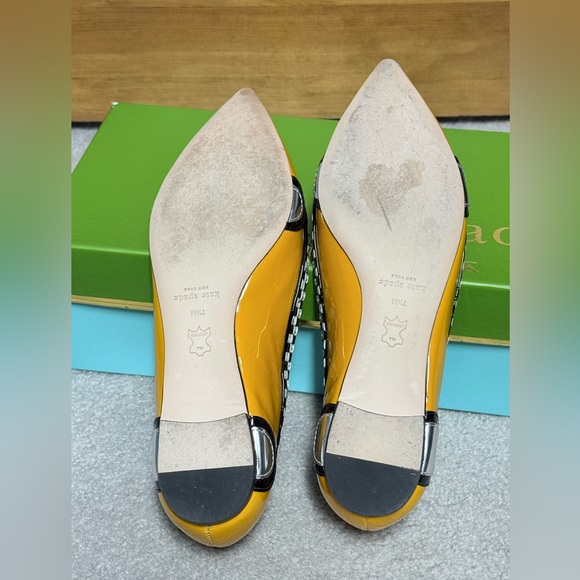 RARE Kate spade yellow taxi cab flats size 7.5 - Picture 7 of 12